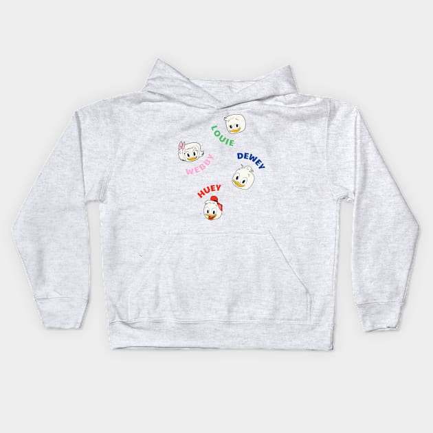 Three Nephews and Honorary Fourth Nephew Kids Hoodie by Amores Patos 